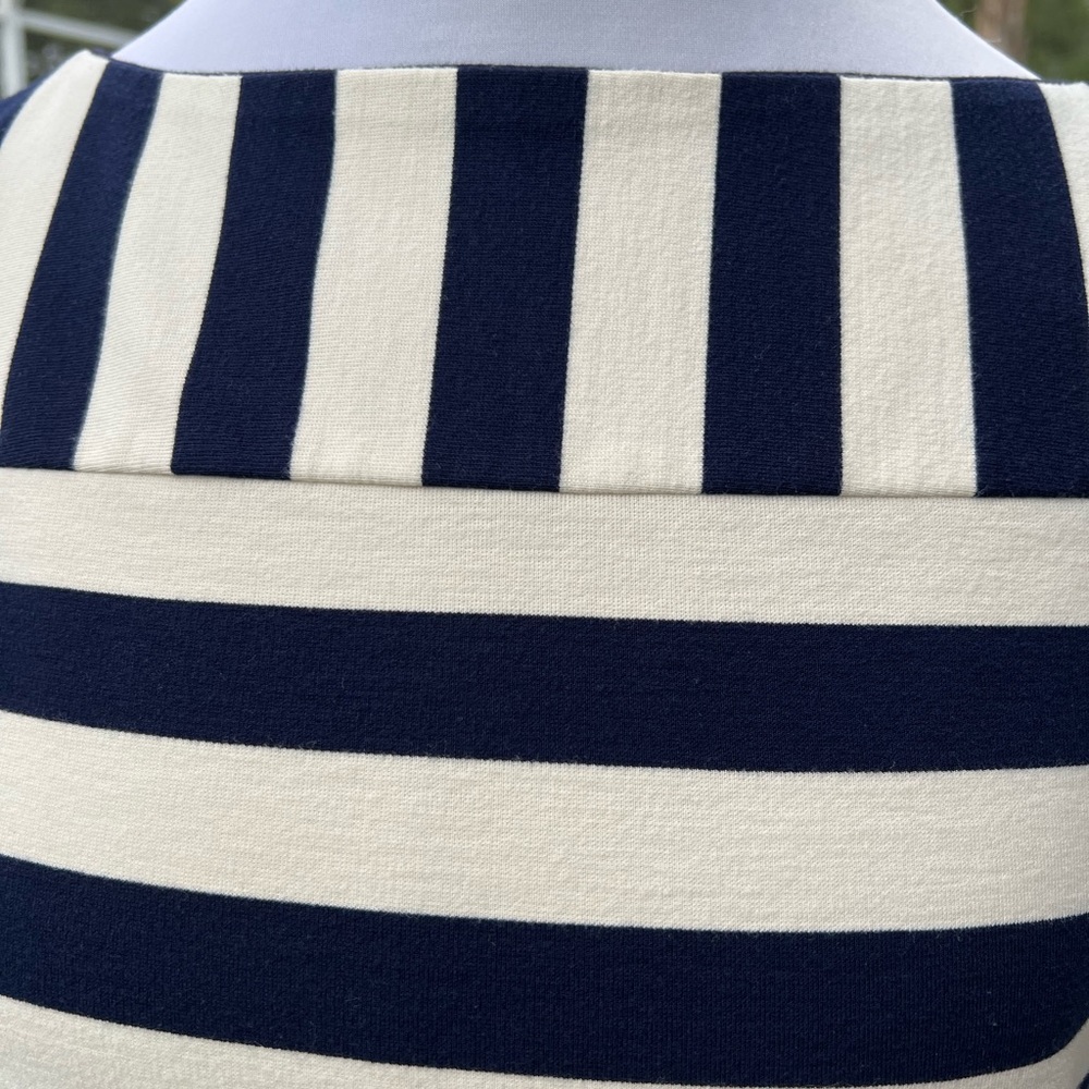 Tory Burch Navy Stripe Long Sleeve Top Size Small - Picture 5 of 8